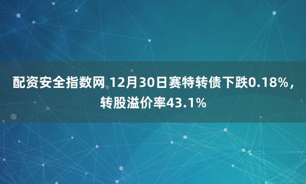 配资安全指数网 12月30日赛特转债下跌0.18%，转股溢价率43.1%